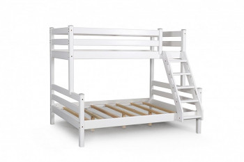 Адель кровать двухъярусная с наклонной лестницей Белый в Мирном - mirnyj.mebel54.com | фото