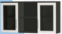 Антресоль большая с двумя стеклодверями ДЛЯ ГОСТИНОЙ АБС-2 Венге/Дуб выбеленный в Мирном - mirnyj.mebel54.com | фото