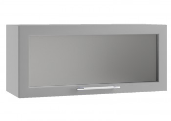Барселона ШВГС 800 Шкаф верхний горизонтальный со стеклом (Голубой тик/корпус Белый) в Мирном - mirnyj.mebel54.com | фото