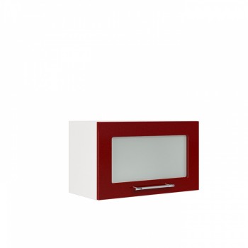 Бруклин ШВГС 600 Шкаф верхний горизонтальный со стеклом (Бетон белый/корпус Белый) в Мирном - mirnyj.mebel54.com | фото