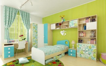 Детская комната Твит (Белый/Зеленый/корпус Клен) в Мирном - mirnyj.mebel54.com | фото