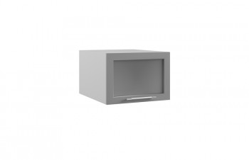 Гарда ГПГС 500 шкаф верхний горизонтальный глубокий со стеклом (Белый Эмалит/корпус Серый) в Мирном - mirnyj.mebel54.com | фото
