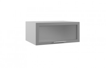 Гарда ГПГС 800 шкаф верхний горизонтальный глубокий со стеклом (Белый Эмалит/корпус Серый) в Мирном - mirnyj.mebel54.com | фото
