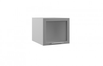 Гарда ГВПГС 500 шкаф верхний горизонтальный глубокий со стеклом высокий (Белый Эмалит/корпус Серый) в Мирном - mirnyj.mebel54.com | фото
