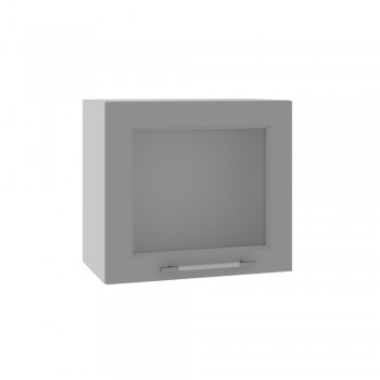 Гарда ВПГС 500 шкаф верхний горизонтальный со стеклом высокий (Белый Эмалит/корпус Серый) в Мирном - mirnyj.mebel54.com | фото