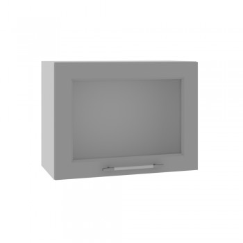 Гарда ВПГС 600 шкаф верхний горизонтальный со стеклом высокий (Белый Эмалит/корпус Серый) в Мирном - mirnyj.mebel54.com | фото