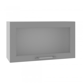 Гарда ВПГС 800 шкаф верхний горизонтальный со стеклом высокий (Белый Эмалит/корпус Серый) в Мирном - mirnyj.mebel54.com | фото
