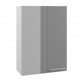Гарда ВПУ 650 шкаф верхний угловой высокий (Белый Эмалит/корпус Серый) в Мирном - mirnyj.mebel54.com | фото