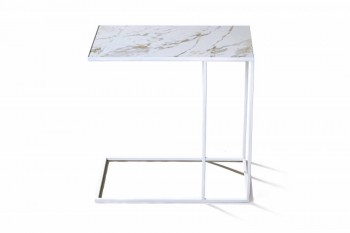 Журнальный столик Stone 018 (Прямоугольный) Металл/Керамика 500 Белый в Мирном - mirnyj.mebel54.com | фото