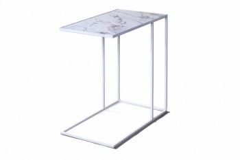 Журнальный столик Stone 018 (Прямоугольный) Металл/Керамика 500 Белый в Мирном - mirnyj.mebel54.com | фото