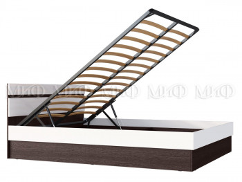 Ким кровать с подъемным механизмом 1,4 (Венге/белый глянец) в Мирном - mirnyj.mebel54.com | фото