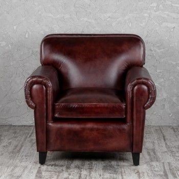 Кресло кожаное Элегант (Бордовый) в Мирном - mirnyj.mebel54.com | фото