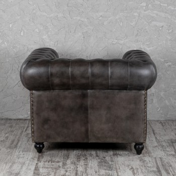 Кресло кожаное Лофт Честер (акация) в Мирном - mirnyj.mebel54.com | фото