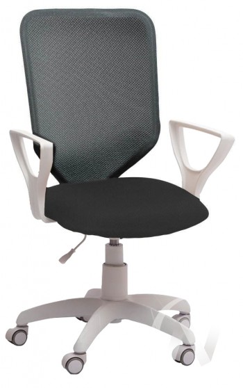Кресло компьютерное Элегия S (белый/ткань сетка темно-серая) в Мирном - mirnyj.mebel54.com | фото