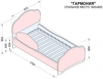 Кровать 160 Гармония 08 Шоколад (мягкий бортик) в Мирном - mirnyj.mebel54.com | фото