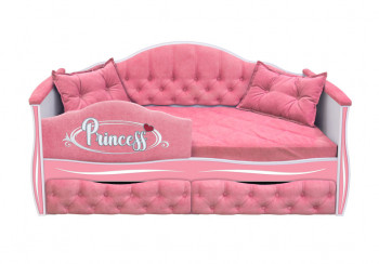 Кровать 160 серии Иллюзия 2 ящика 36 Розовый (мягкий бортик/подушки) в Мирном - mirnyj.mebel54.com | фото