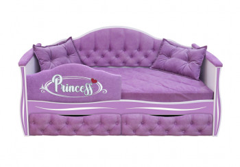 Кровать 160 серии Иллюзия 2 ящика 67 Светло-фиолетовый (подушки/мягкий бортик) в Мирном - mirnyj.mebel54.com | фото