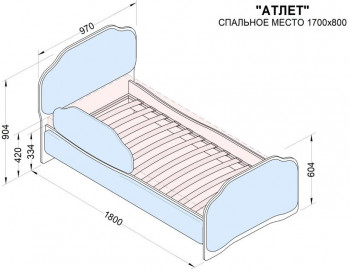 Кровать 170 Атлет 76 Зелёный (мягкий бортик) в Мирном - mirnyj.mebel54.com | фото