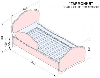 Кровать 170 Гармония 08 Шоколад (мягкий бортик) в Мирном - mirnyj.mebel54.com | фото