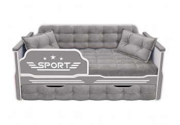 Кровать 170 серии Спорт 1 ящик 45 Серый (подушки) в Мирном - mirnyj.mebel54.com | фото