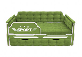 Кровать 170 серии Спорт 1 ящик 76 Зелёный (мягкие боковые накладки) в Мирном - mirnyj.mebel54.com | фото