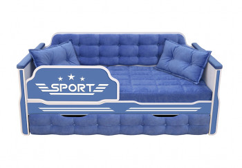 Кровать 170 серии Спорт 1 ящик 85 Синий (подушки) в Мирном - mirnyj.mebel54.com | фото