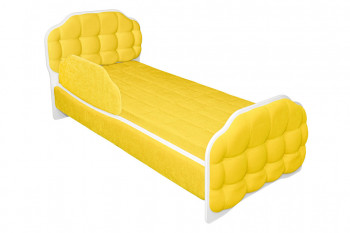 Кровать 180 Атлет 74 жёлтый (мягкий бортик) в Мирном - mirnyj.mebel54.com | фото