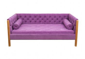 Кровать 180 серии Леди  32 Фиолетовый (подушка валик) в Мирном - mirnyj.mebel54.com | фото
