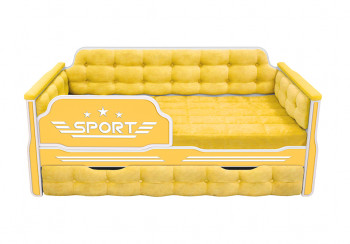 Кровать 180 серии Спорт 1 ящик 74 Жёлтый (мягкие боковые накладки) в Мирном - mirnyj.mebel54.com | фото