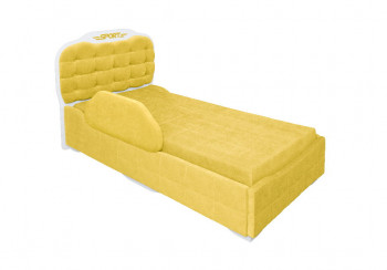 Кровать 190 Атлет Lux 74 Жёлтый (мягкий бортик) в Мирном - mirnyj.mebel54.com | фото