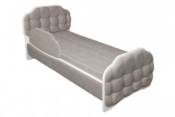 Кровать 190 Атлет Lux 96 Серый (мягкий бортик) в Мирном - mirnyj.mebel54.com | фото