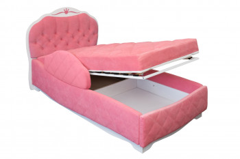 Кровать 190 Гармония Lux 36 Розовый (мягкий бортик) в Мирном - mirnyj.mebel54.com | фото