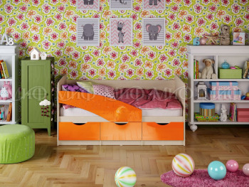 Кровать Бабочки 1,6м (Оранжевый металлик) в Мирном - mirnyj.mebel54.com | фото