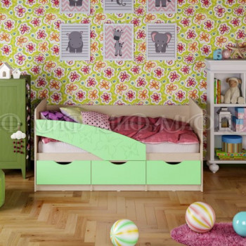 Кровать Бабочки 1,6м (Салат матовый) в Мирном - mirnyj.mebel54.com | фото