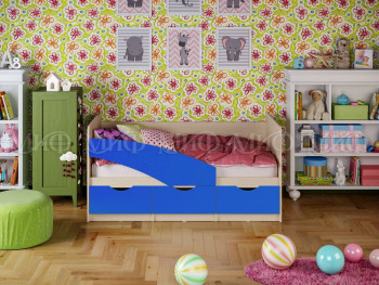 Кровать Бабочки 1,8м (Синий матовый) в Мирном - mirnyj.mebel54.com | фото