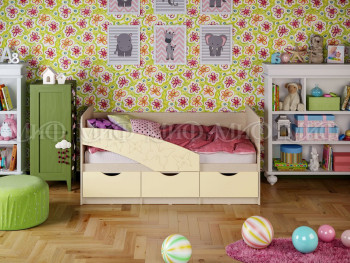 Кровать Бабочки 1,8м (Ваниль матовый) в Мирном - mirnyj.mebel54.com | фото