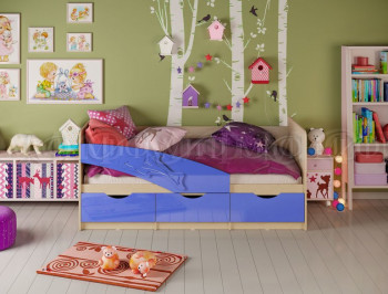 Кровать детская 1,8м Дельфин (Синий металлик) в Мирном - mirnyj.mebel54.com | фото