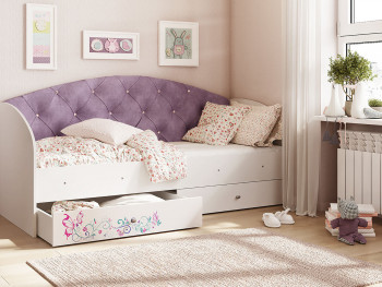 Кровать детская Эльза Белый/Фиолетовый в Мирном - mirnyj.mebel54.com | фото