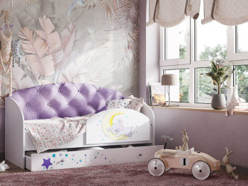 Кровать детская Звездочка Белый/Фиолетовый в Мирном - mirnyj.mebel54.com | фото