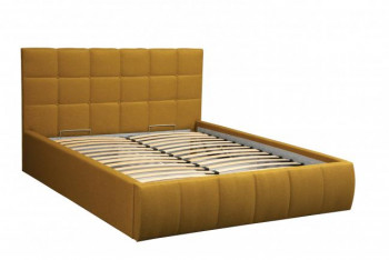 Кровать "Диана" ш. 1400 (Н=1010мм) (жаккард горчица) в Мирном - mirnyj.mebel54.com | фото