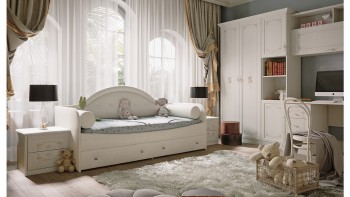 Кровать двухъярусная с приставной лестницей «Лючия» (Штрихлак) в Мирном - mirnyj.mebel54.com | фото