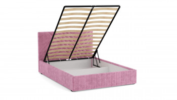 Кровать Гамма ш. 1400 (с основанием для хранения) (велюр тенерифе розовый) в Мирном - mirnyj.mebel54.com | фото