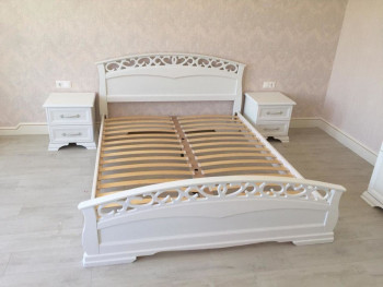 Кровать Грация-1 из массива сосны 1400*2000 Орех в Мирном - mirnyj.mebel54.com | фото