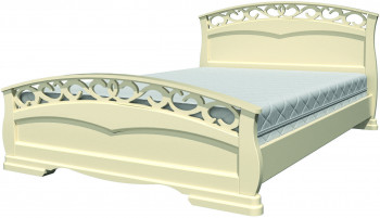 Кровать Грация-1 из массива сосны 1400*2000 Орех в Мирном - mirnyj.mebel54.com | фото