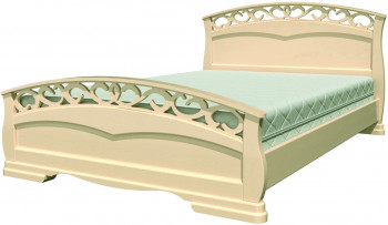 Кровать Грация-1 из массива сосны 1400*2000 Слоновая кость в Мирном - mirnyj.mebel54.com | фото