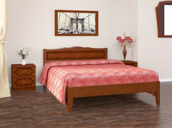 Кровать Карина-7 из массива сосны 1200*2000 Орех в Мирном - mirnyj.mebel54.com | фото