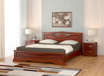 Кровать Карина-7 из массива сосны 1400*2000 Орех в Мирном - mirnyj.mebel54.com | фото