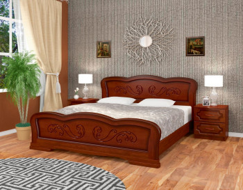 Кровать Карина-8 из массива сосны 1200*2000 Орех в Мирном - mirnyj.mebel54.com | фото