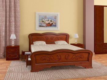 Кровать Карина-8 с ящиками из массива сосны 1600*2000 Орех в Мирном - mirnyj.mebel54.com | фото