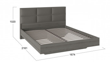 Кровать «Либерти» с мягким изголовьем Хадсон/Ткань Грей/1600 в Мирном - mirnyj.mebel54.com | фото
